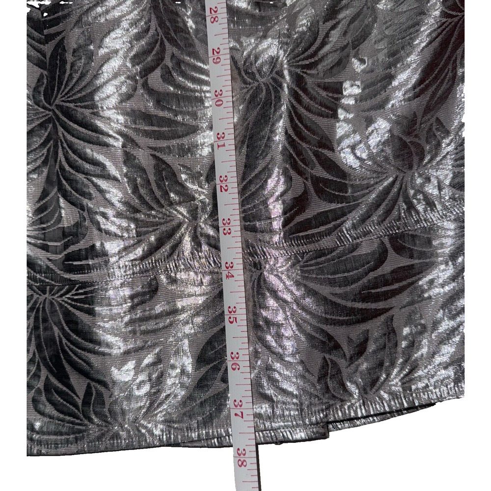 Calvin Klein Women 10 Dress Lightweight Futuristic Metallic Foil Pleated Formal - Picture 5 of 9